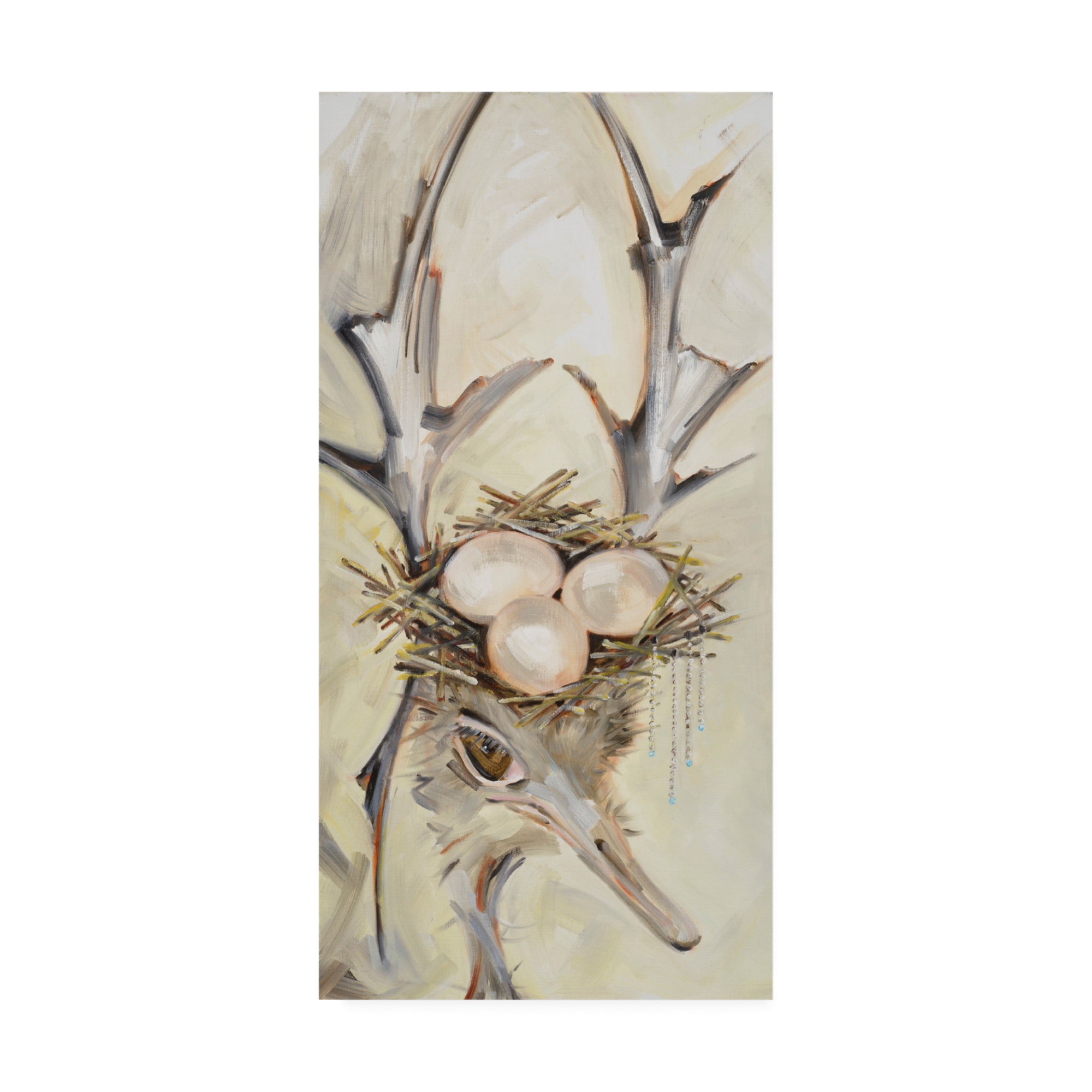 Trademark Fine Art 'Ostrich with Antlers' Canvas Art by Stephanie Aguila