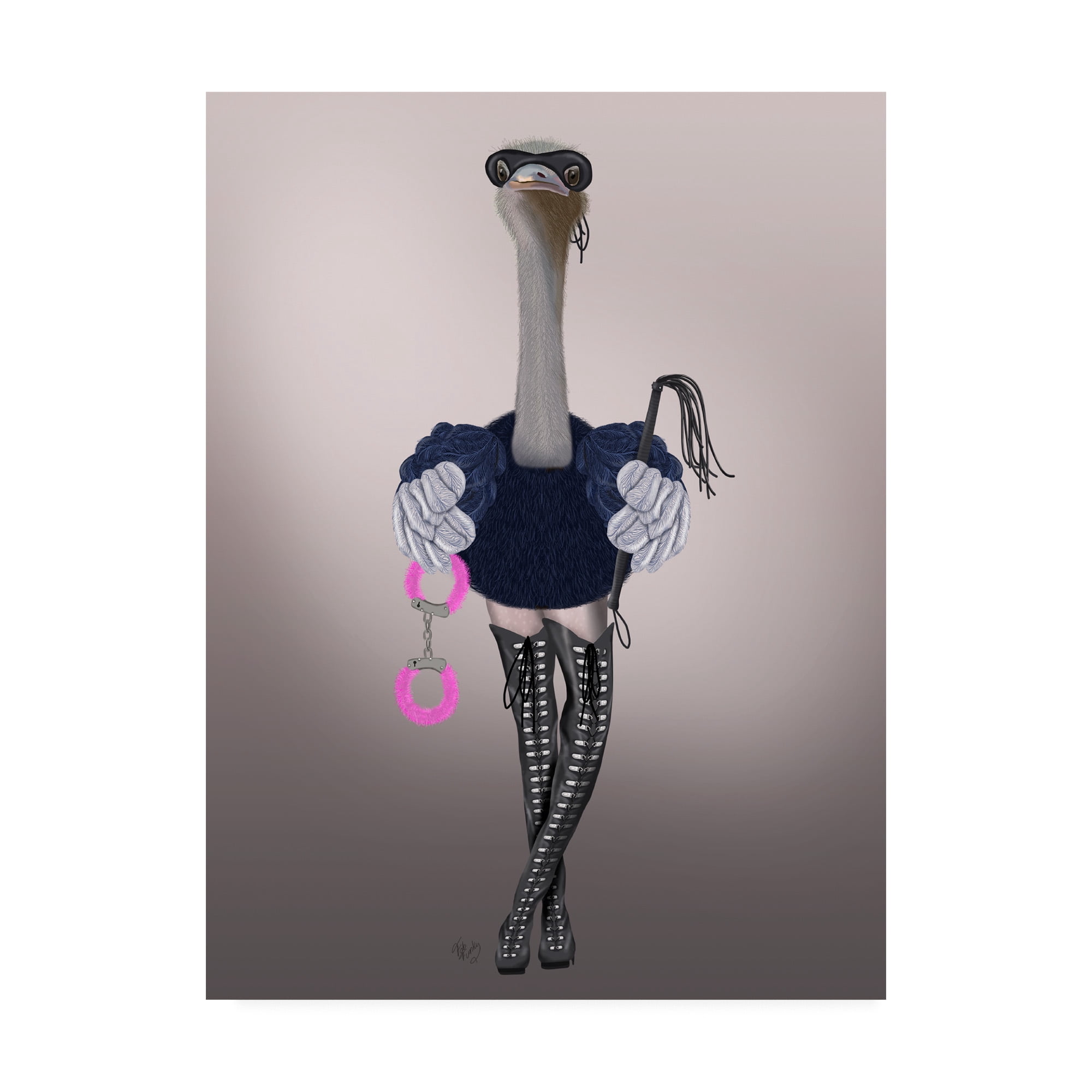 Trademark Fine Art 'Ostrich with Kinky Boots' Canvas Art by Fab Funky