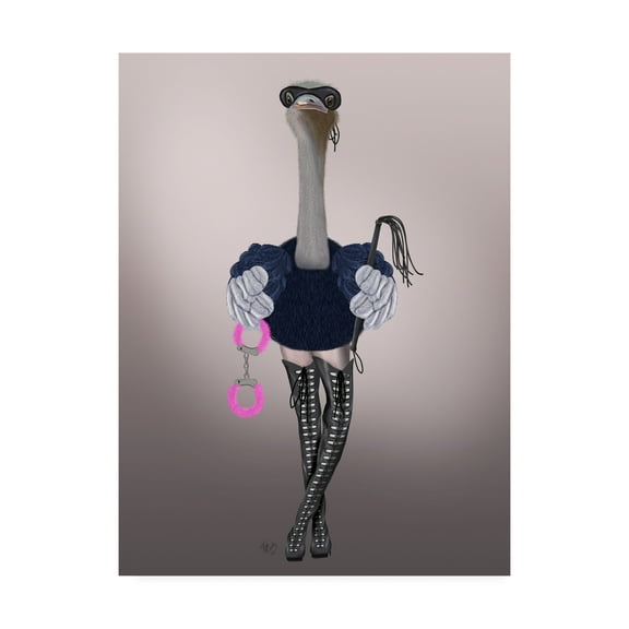 Trademark Fine Art 'Ostrich with Kinky Boots' Canvas Art by Fab Funky