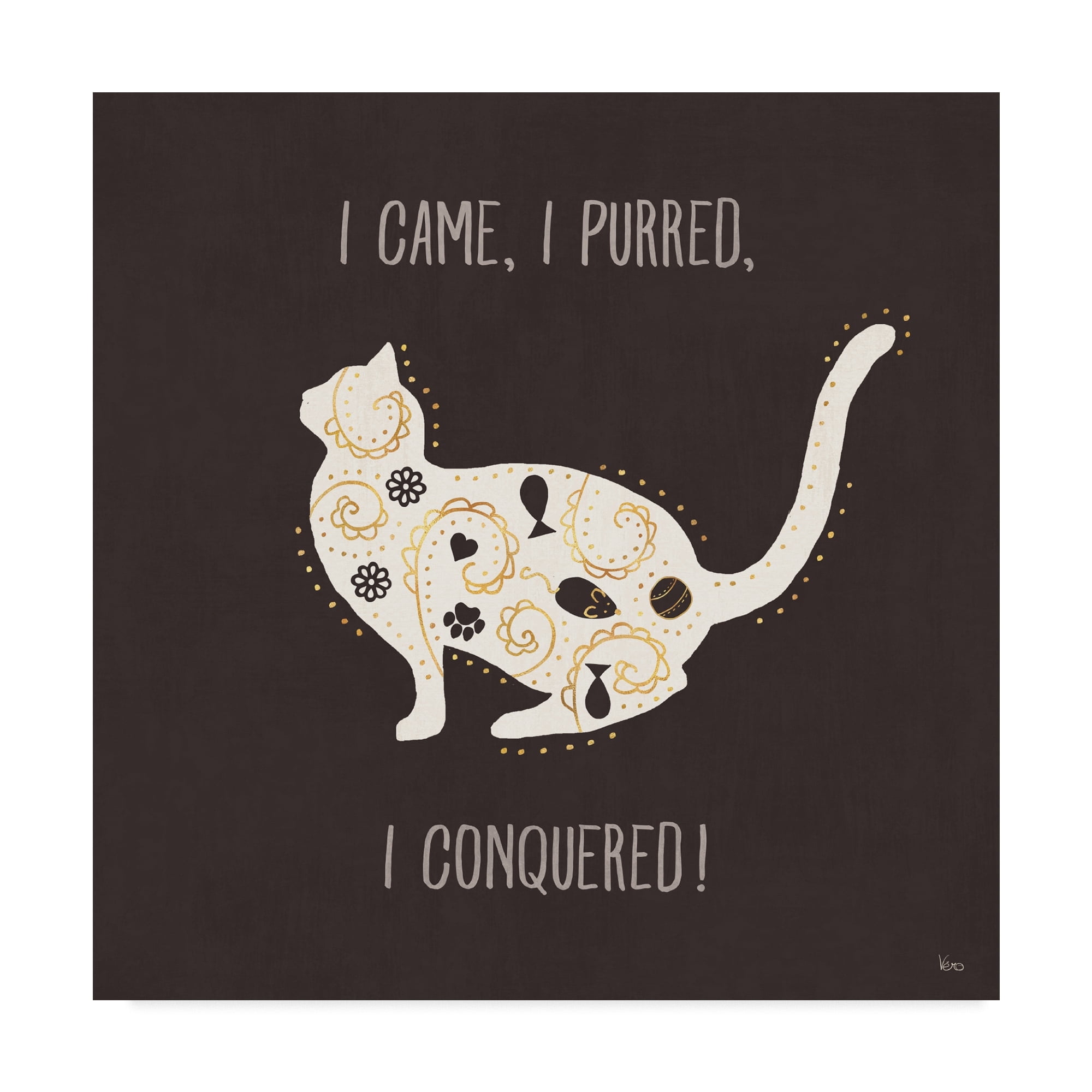 Trademark Fine Art 'Otomi Cats V Dark Neutral' Canvas Art by Veronique Charron