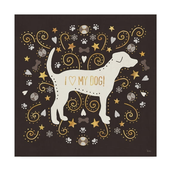 Trademark Fine Art 'Otomi Dogs II Dark Neutral' Canvas Art by Veronique Charron