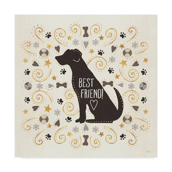 Trademark Fine Art 'Otomi Dogs III Neutral' Canvas Art by Veronique Charron