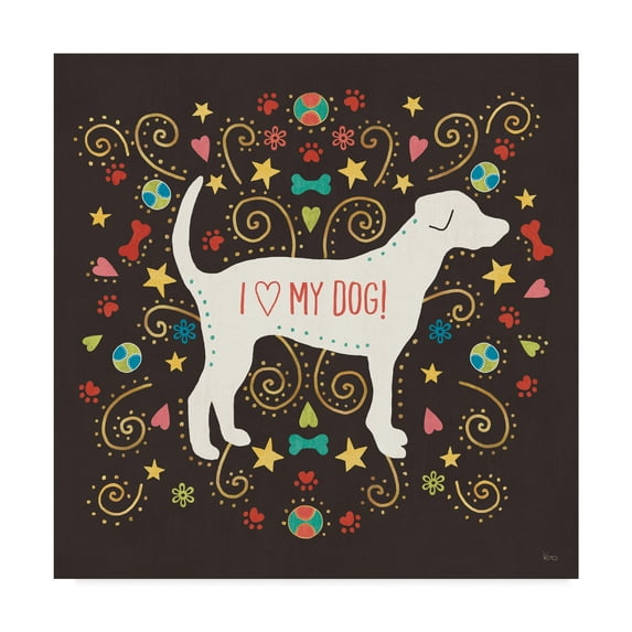 Trademark Fine Art 'Otomi Dogs IV Dark' Canvas Art by Veronique Charron