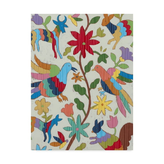 Trademark Fine Art 'Otomi Embroidery I' Canvas Art by Chariklia Zarris