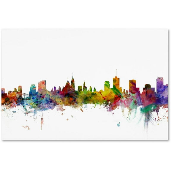 Trademark Fine Art "Ottawa Canada Skyline" Canvas Art by Michael Tompsett