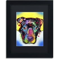 Trademark Fine Art "Otter Pitbull" Canvas Art by Dean Russo, Black Matte, Black Frame