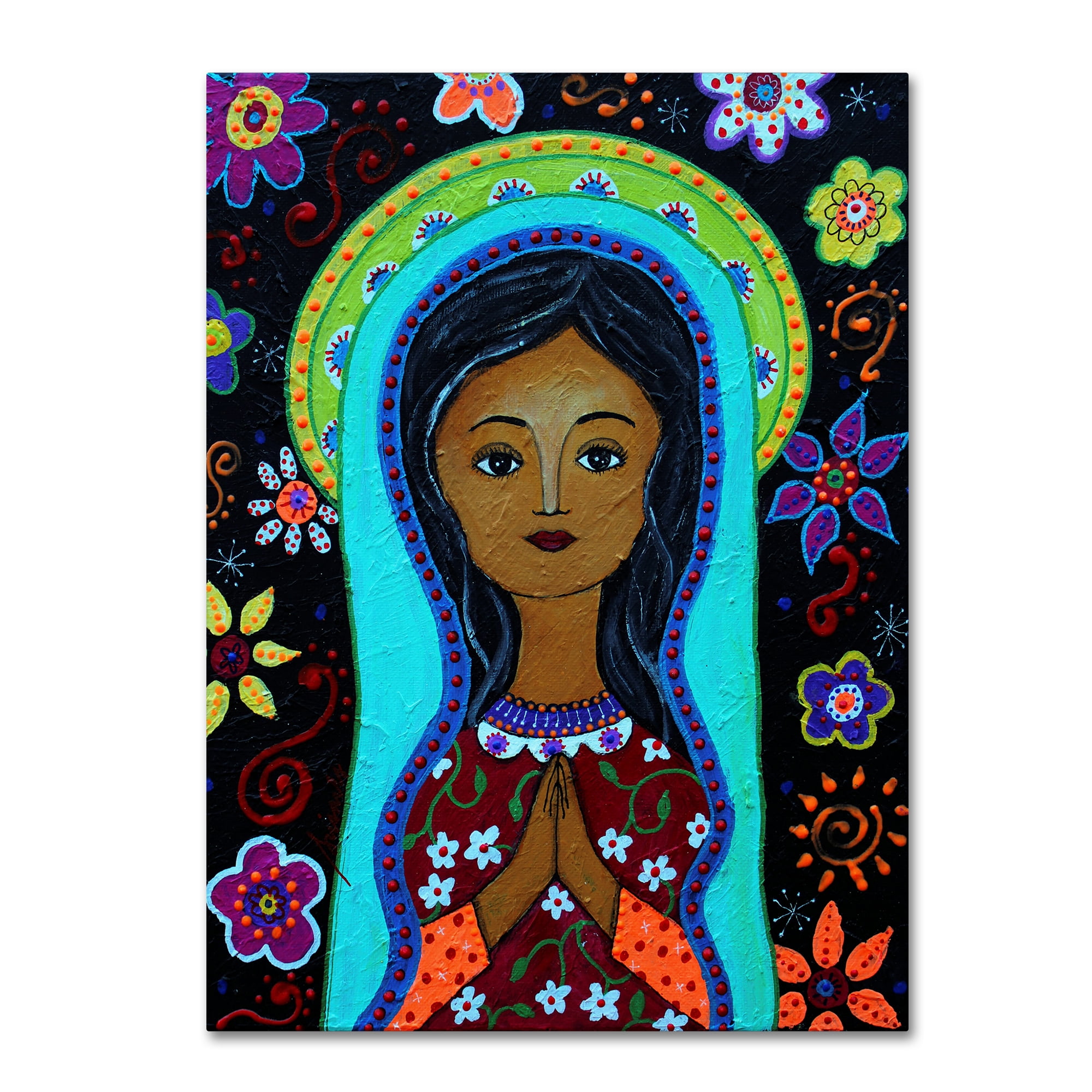 Our Lady of Guadalupe Abstract Floral Canvas Art
