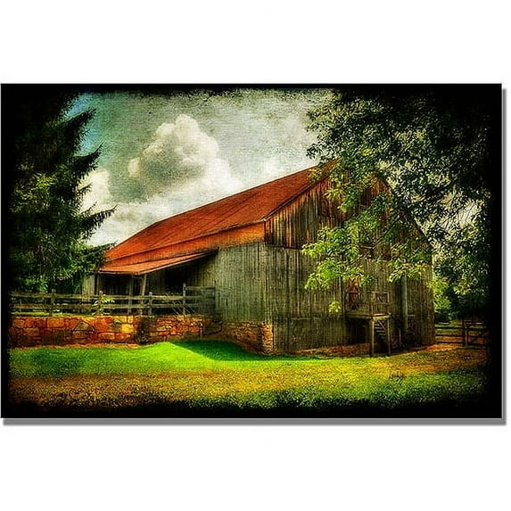 Trademark Fine Art "Our Old Barn" Canvas Wall Art by Lois Bryan