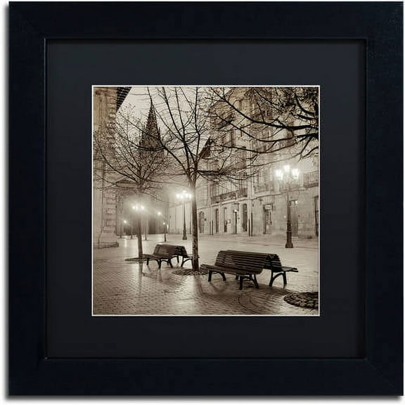 Trademark Fine Art "Oveido Cathedral Bancs II" Canvas Art by Alan Blaustein, Black Matte, Black Frame