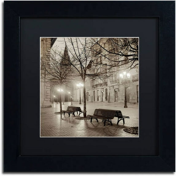 Trademark Fine Art "Oveido Cathedral Bancs II" Canvas Art by Alan Blaustein, Black Matte, Black Frame