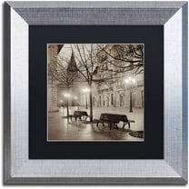 Trademark Fine Art "Oveido Cathedral Bancs II" Canvas Art by Alan Blaustein, Black Matte, Silver Frame