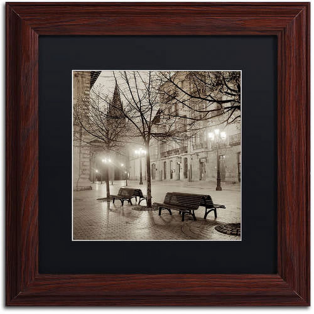 Trademark Fine Art "Oveido Cathedral Bancs II" Canvas Art by Alan Blaustein, Black Matte, Wood Frame