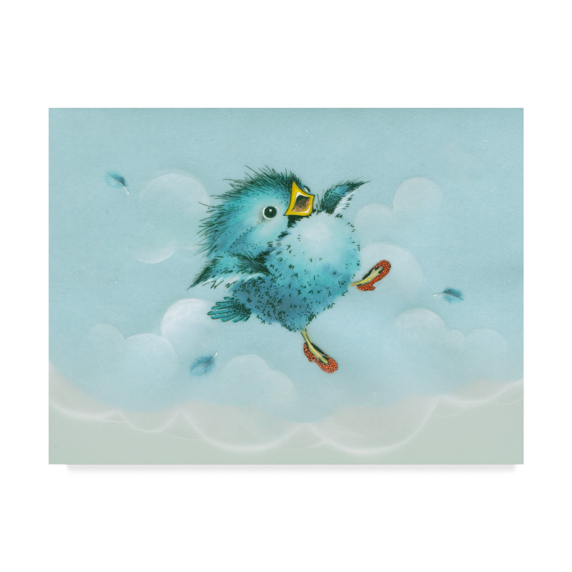 Trademark Fine Art 'Over The Rainbow Bird' Canvas Art by Peggy Harris