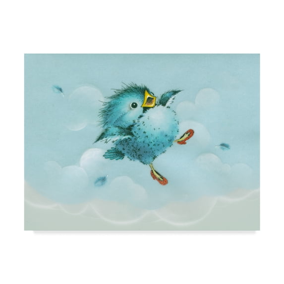 Trademark Fine Art 'Over The Rainbow Bird' Canvas Art by Peggy Harris