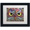 thumbnail image 1 of Trademark Fine Art "Owl Face" Canvas Art by Hello Angel, White Matte, Black Frame, 1 of 4
