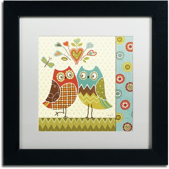 Trademark Fine Art "Owl Wonderful II" Canvas Art by Lisa Audit, White Matte, Black Frame
