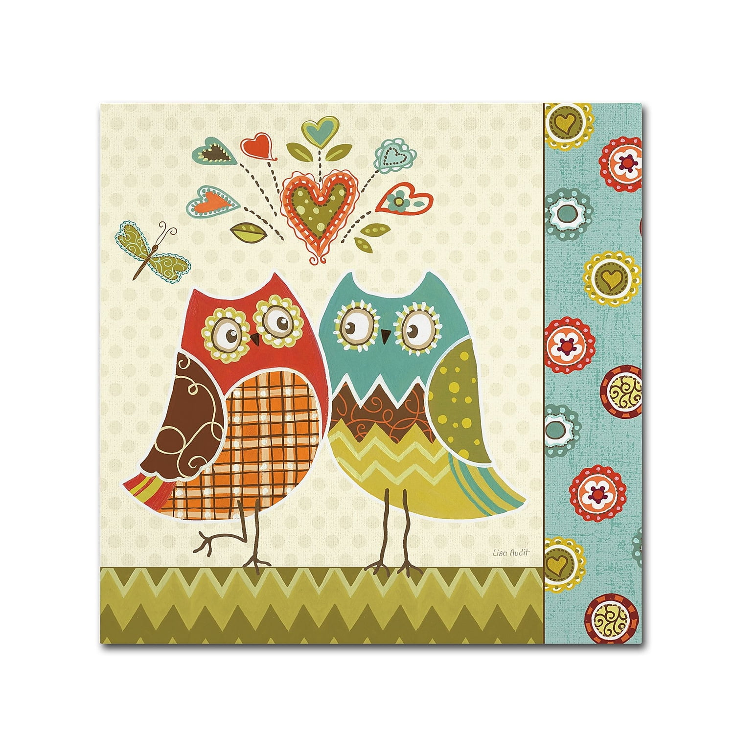 Trademark Fine Art "Owl Wonderful II" Canvas Art by Lisa Audit