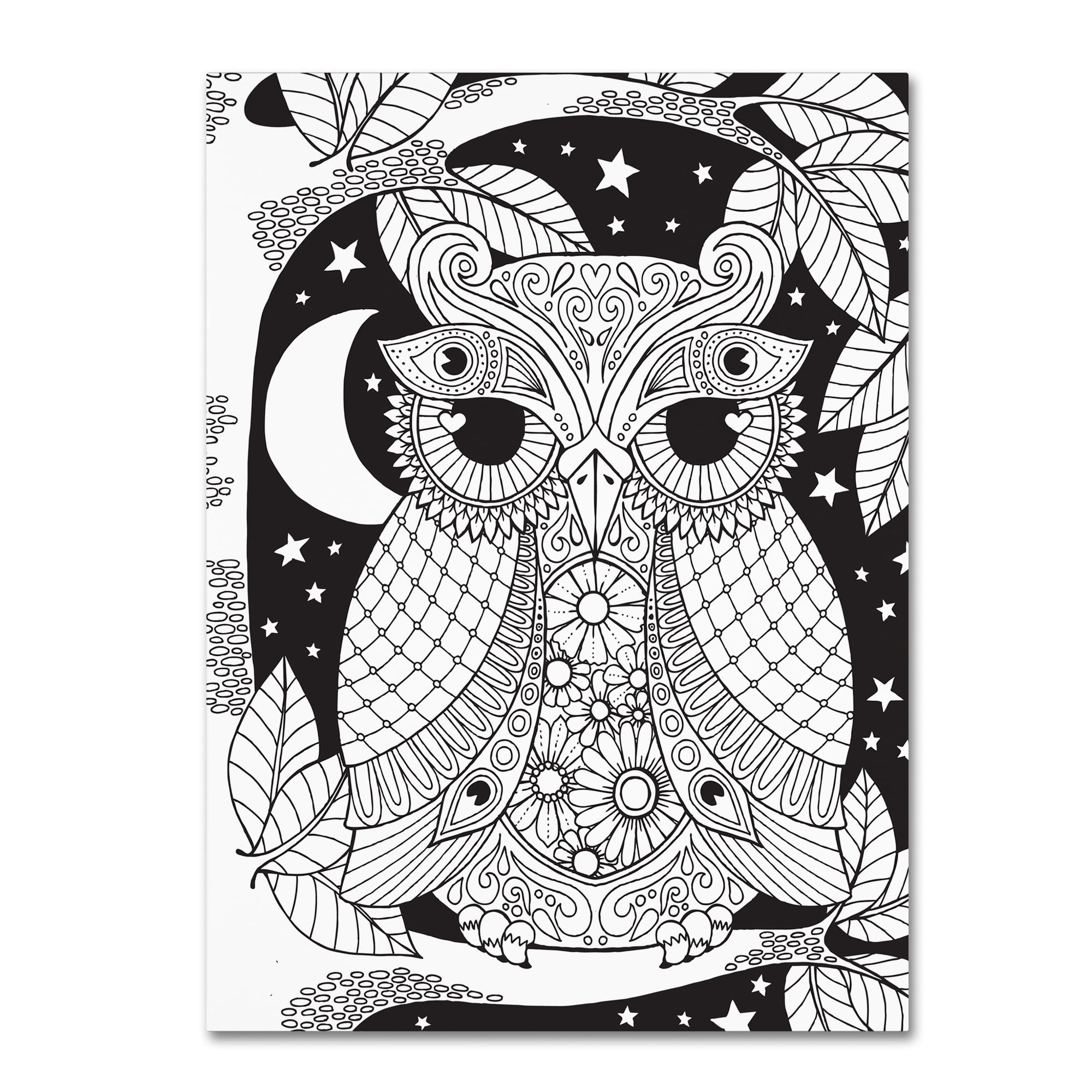 Trademark Fine Art "Owl on a Branch" Canvas Art by Hello Angel