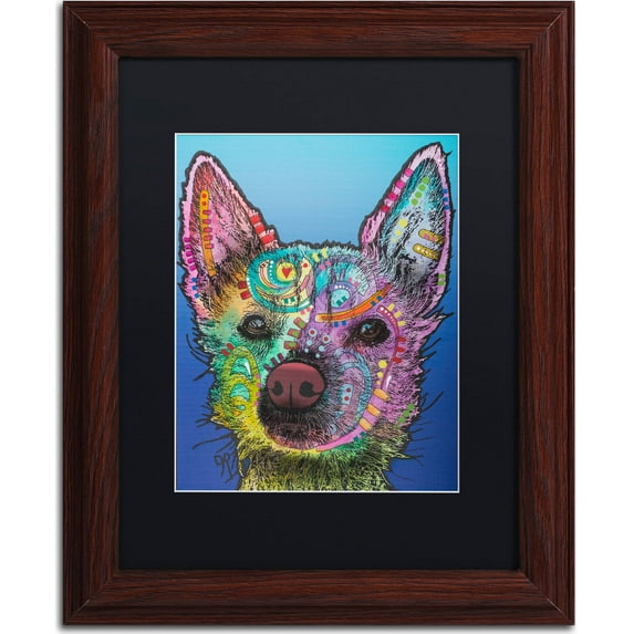 Trademark Fine Art "Ozzie" Canvas Art by Dean Russo, Black Matte, Wood Frame