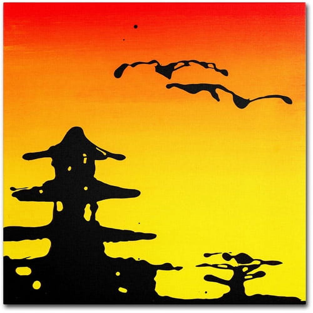 Trademark Fine Art "Pagoda Sunset" Canvas Art by Roderick Stevens