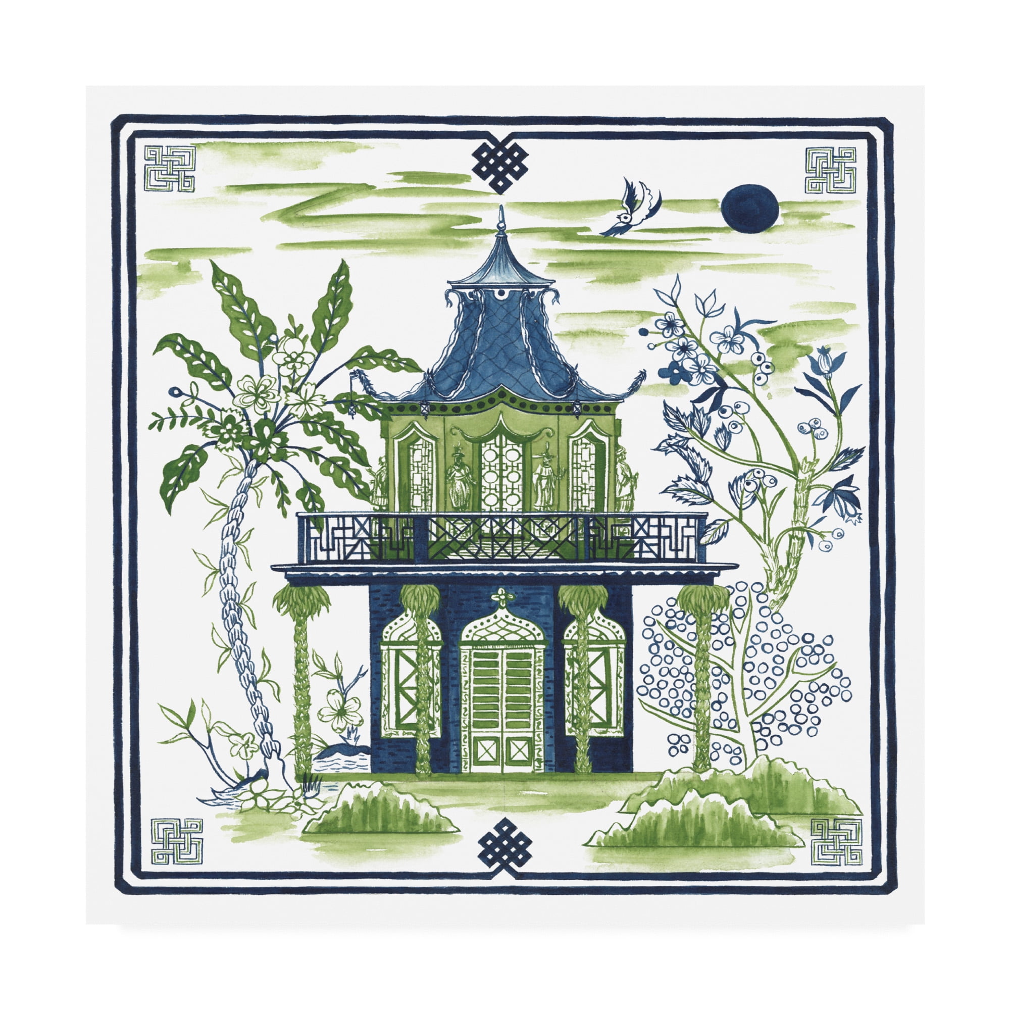 Trademark Fine Art 'Pagoda Visit II' Canvas Art by Melissa Wang