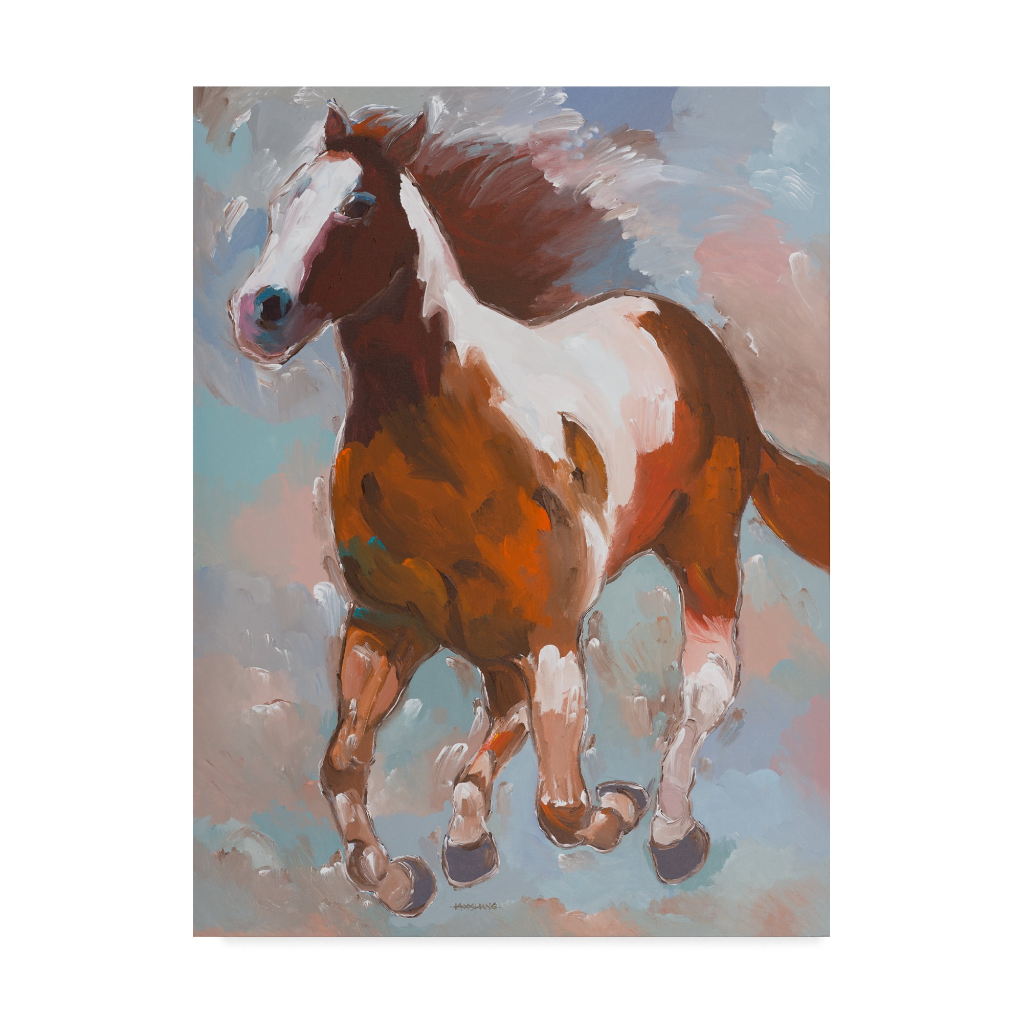 Dark Brown and White Horse Gallery-Wrapped Canvas Art