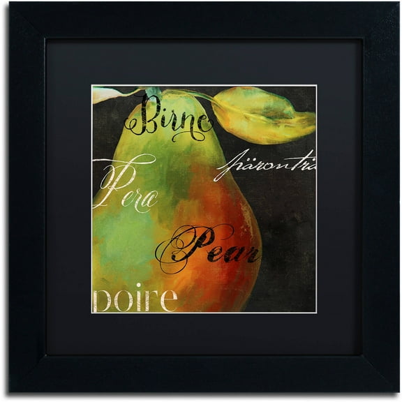Trademark Fine Art "Painted Pear I" Canvas Art by Color Bakery Black Matte, Black Frame