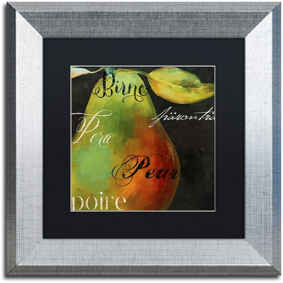 Trademark Fine Art "Painted Pear I" Canvas Art by Color Bakery Black Matte, Silver Frame