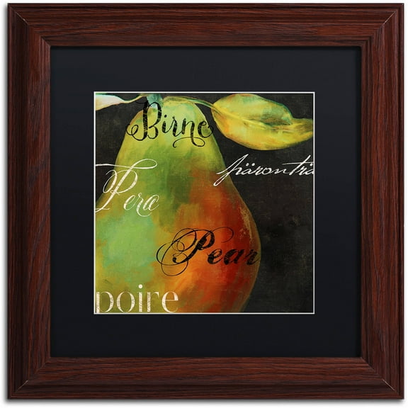 Trademark Fine Art "Painted Pear I" Canvas Art by Color Bakery Black Matte, Wood Frame