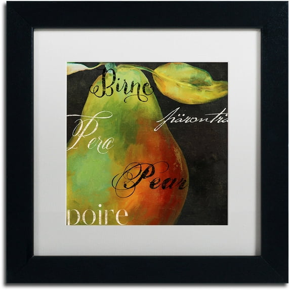 Trademark Fine Art "Painted Pear I" Canvas Art by Color Bakery White Matte, Black Frame