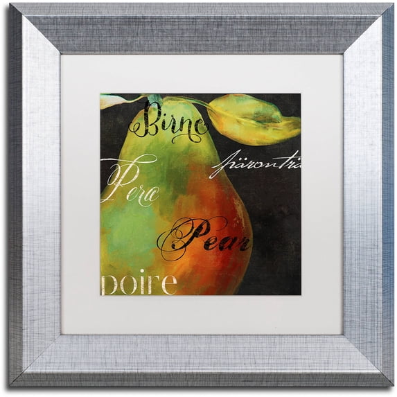 Trademark Fine Art "Painted Pear I" Canvas Art by Color Bakery White Matte, Silver Frame