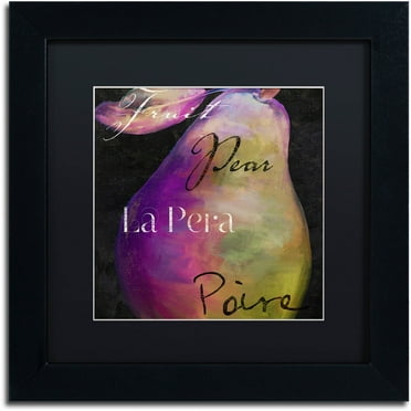 Trademark Fine Art "Painted Pear II" Canvas Art by Color Bakery Black Matte, Black Frame