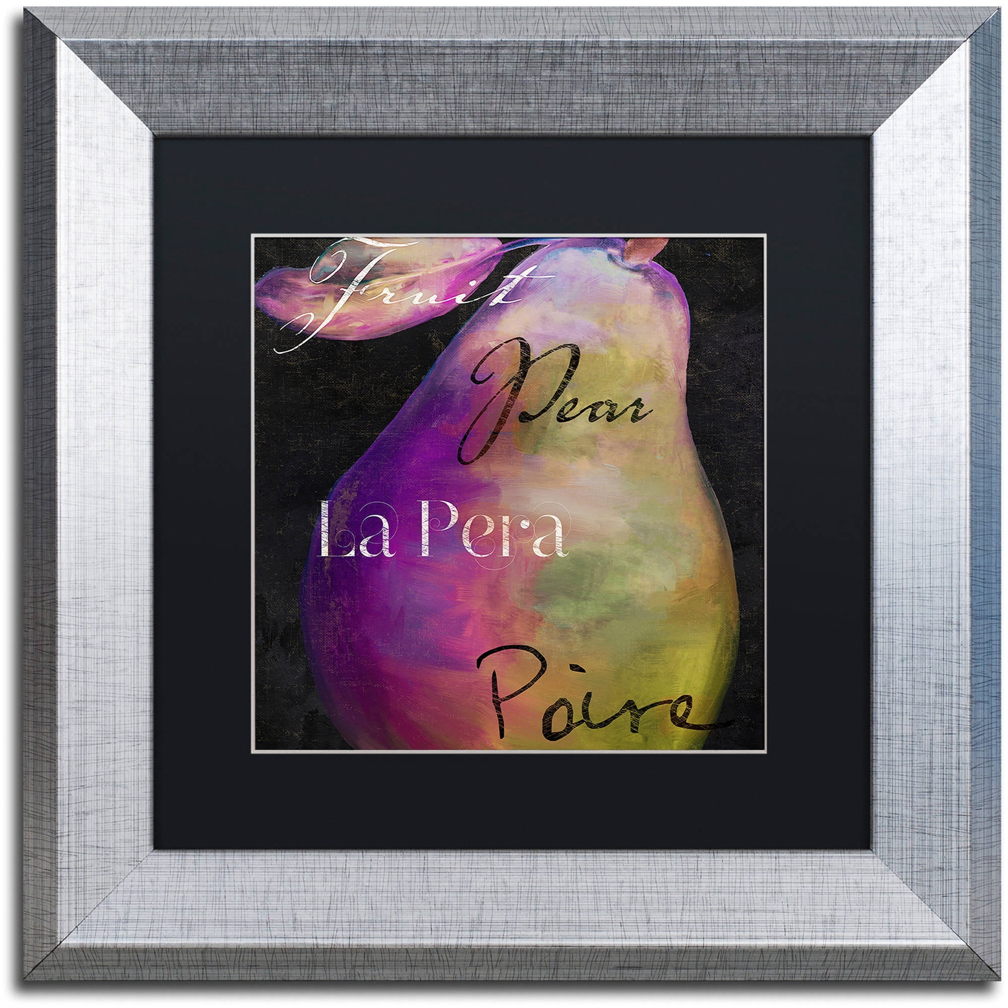 Trademark Fine Art "Painted Pear II" Canvas Art by Color Bakery Black Matte, Silver Frame
