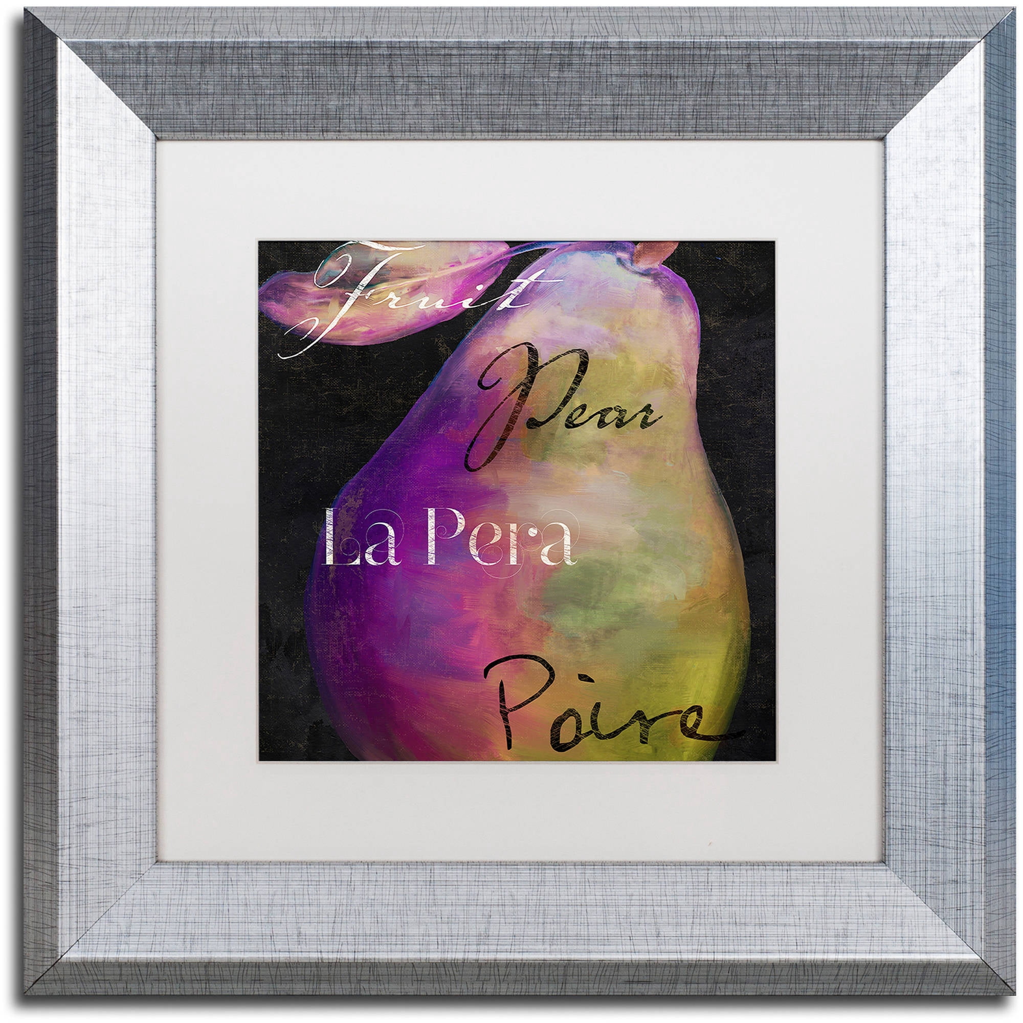 Trademark Fine Art "Painted Pear II" Canvas Art by Color Bakery White Matte, Silver Frame