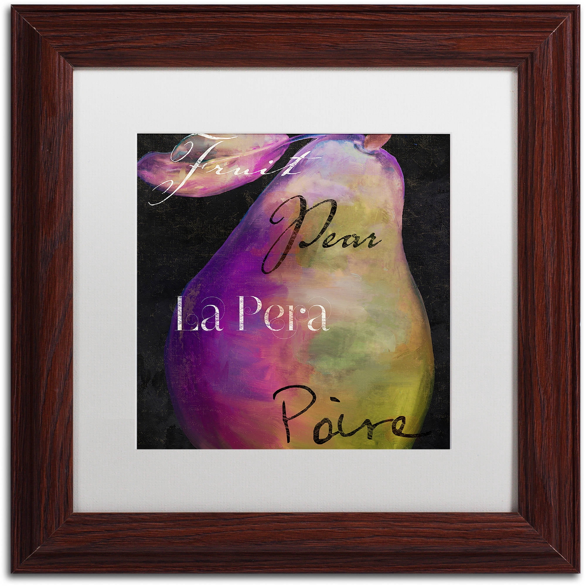 Trademark Fine Art "Painted Pear II" Canvas Art by Color Bakery White Matte, Wood Frame