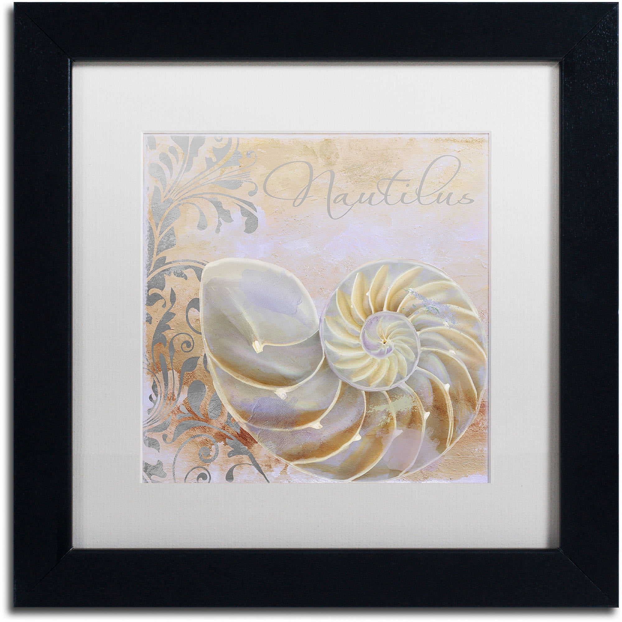 Trademark Fine Art "Painted Sea III" Canvas Art by Color Bakery White Matte, Black Frame