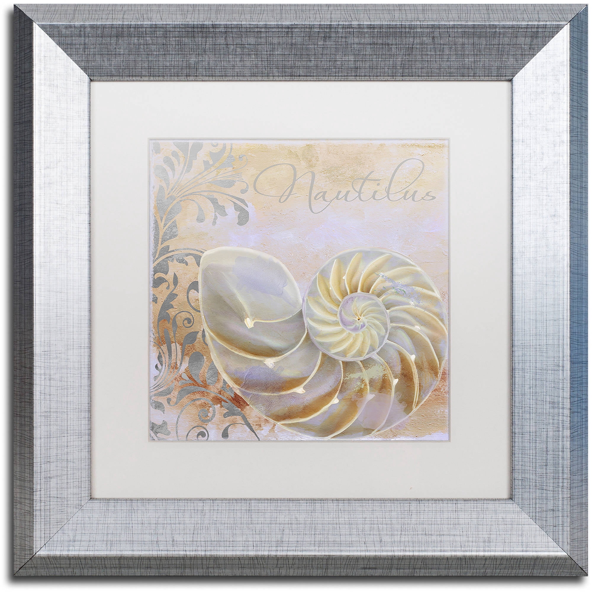 Trademark Fine Art "Painted Sea III" Canvas Art by Color Bakery White Matte, Silver Frame