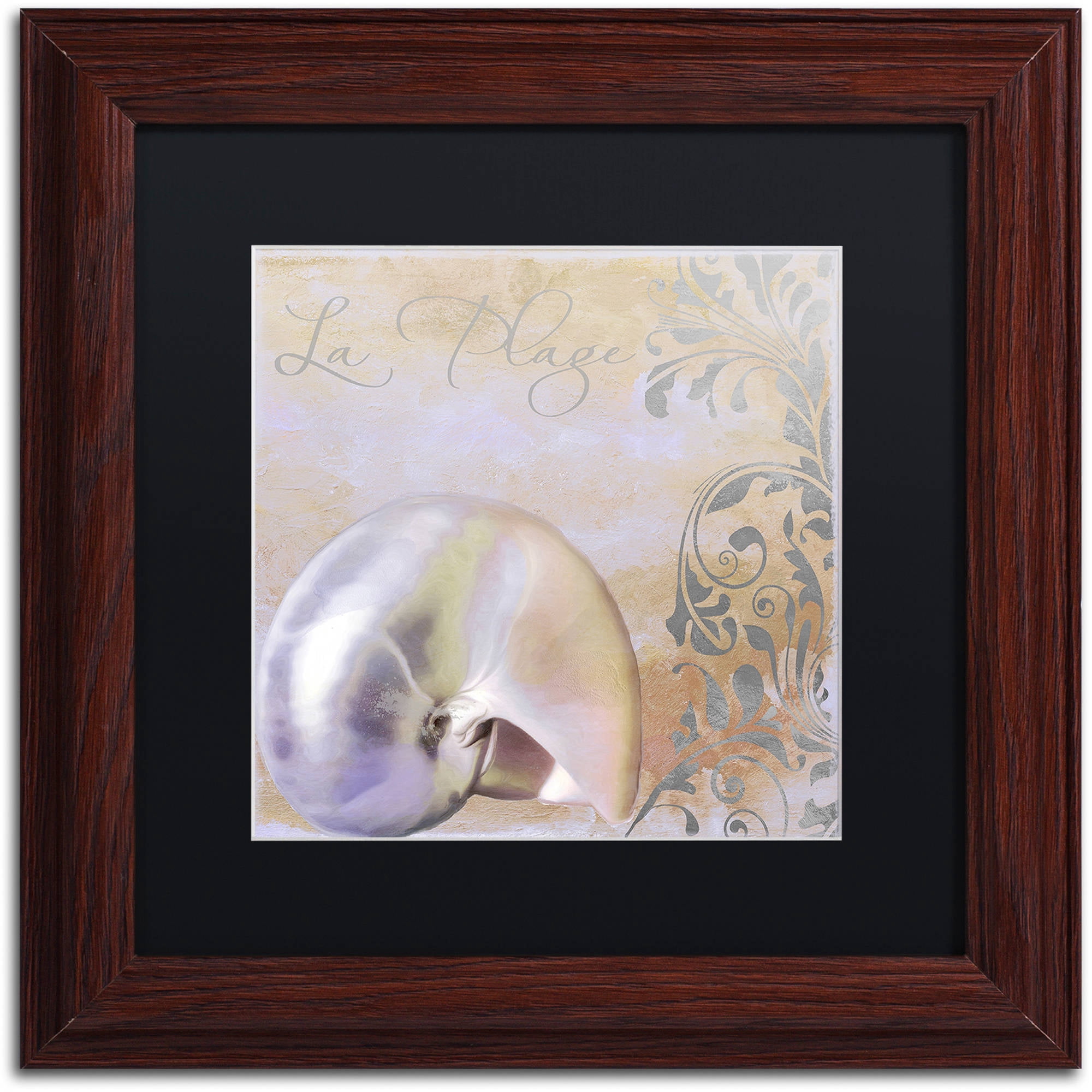 Trademark Fine Art "Painted Sea IV" Canvas Art by Color Bakery Black Matte, Wood Frame