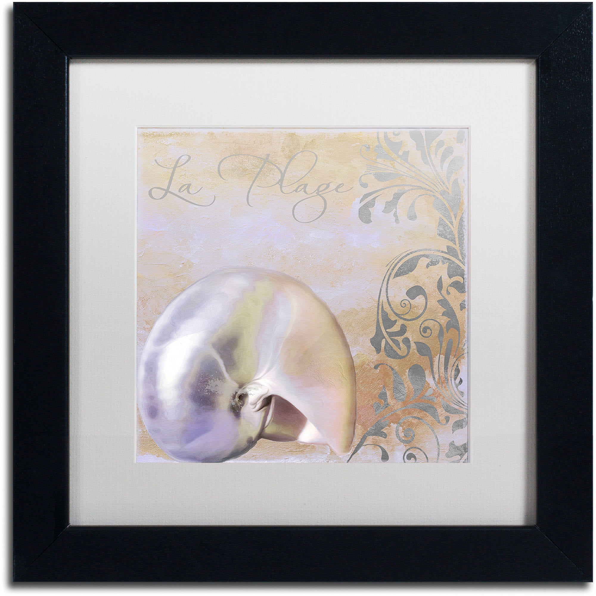 Trademark Fine Art "Painted Sea IV" Canvas Art by Color Bakery White Matte, Black Frame
