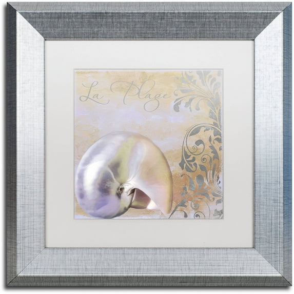 Trademark Fine Art "Painted Sea IV" Canvas Art by Color Bakery White Matte, Silver Frame