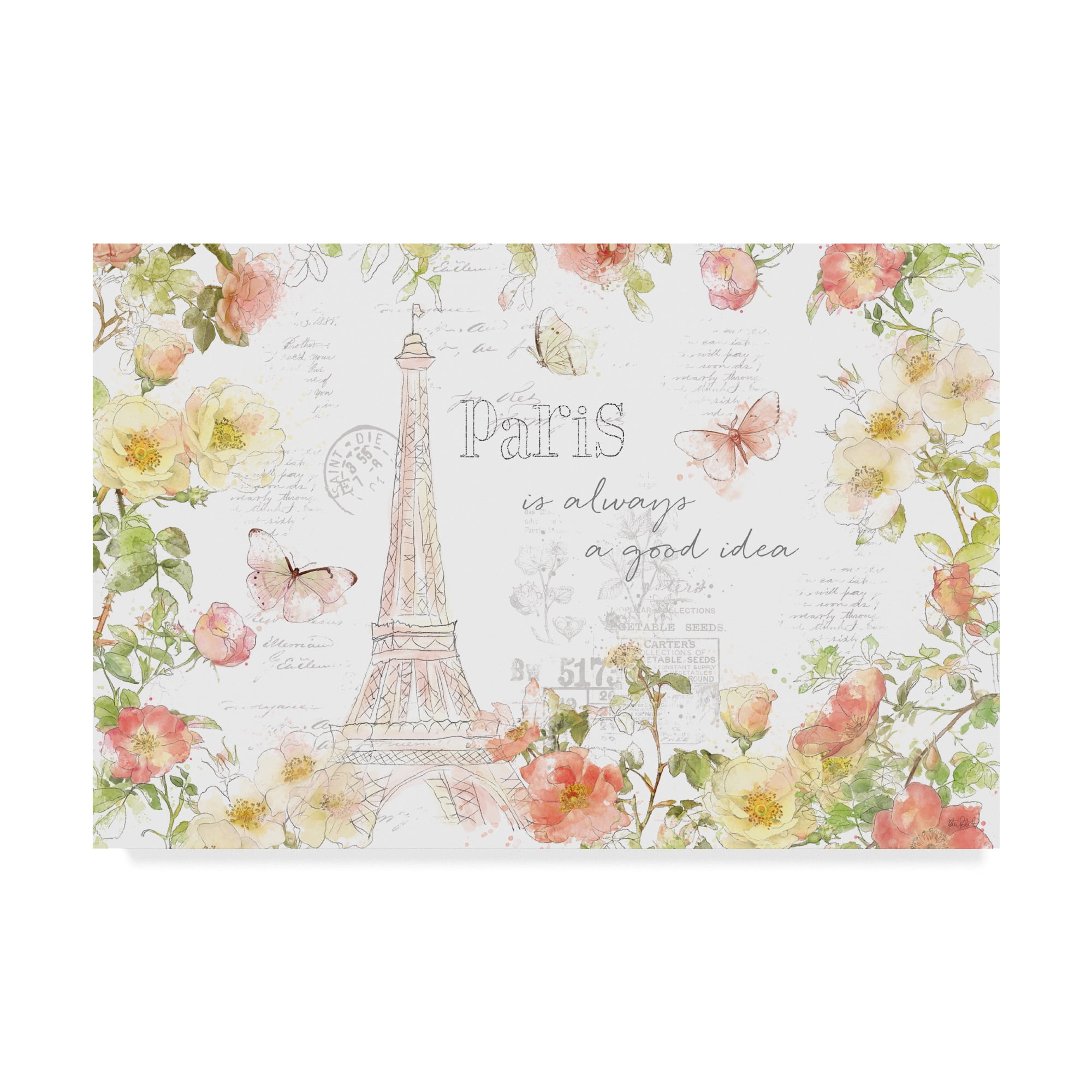 Trademark Fine Art 'Painting Paris I' Canvas Art by Katie Pertiet