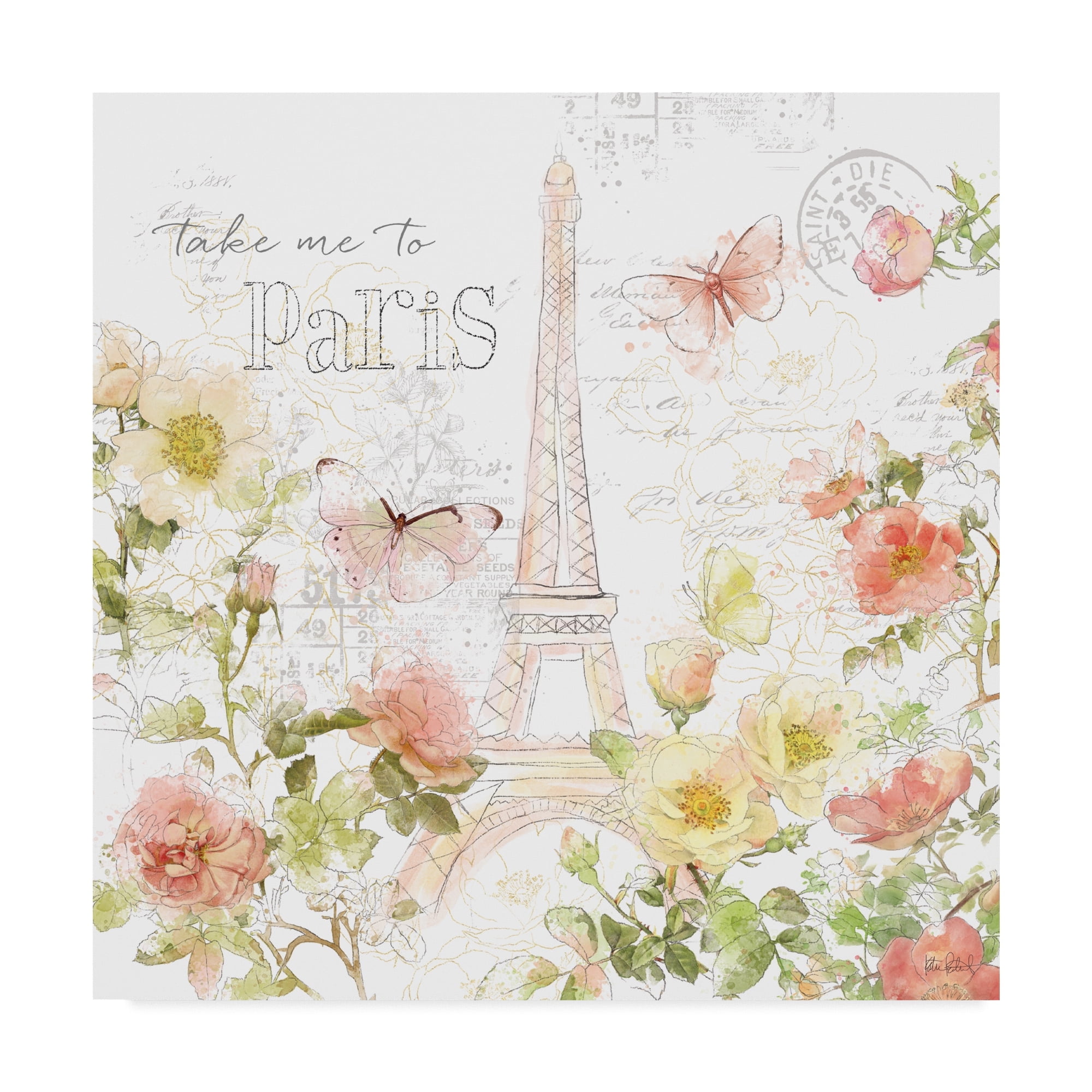 Trademark Fine Art 'Painting Paris II' Canvas Art by Katie Pertiet