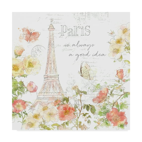 Trademark Fine Art 'Painting Paris III' Canvas Art by Katie Pertiet