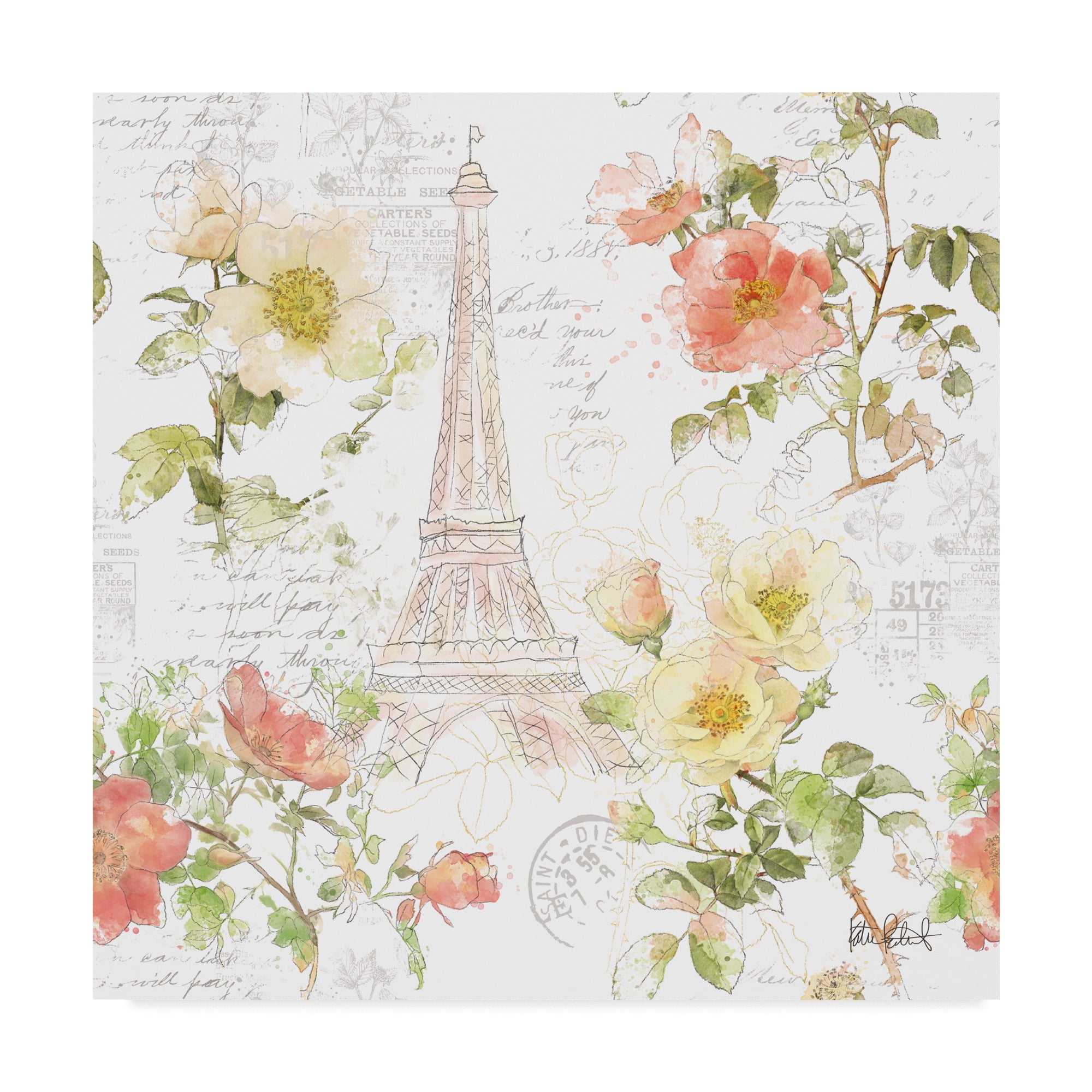 Trademark Fine Art 'Painting Paris Step 01' Canvas Art by Katie Pertiet