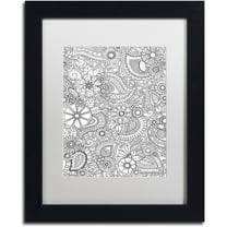 Trademark Fine Art "Paisley Blooms" Canvas Art by Hello Angel, White Matte, Black Frame