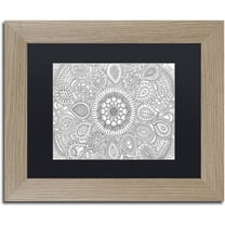Trademark Fine Art "Paisley Mandala" Canvas Art by Hello Angel, Black Matte, Birch Frame