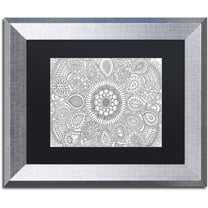 Trademark Fine Art "Paisley Mandala" Canvas Art by Hello Angel, Black Matte, Silver Frame