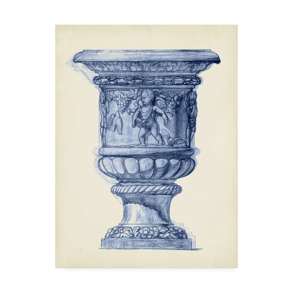 Trademark Fine Art 'Palace Urns in Indigo III' Canvas Art by Vision Studio