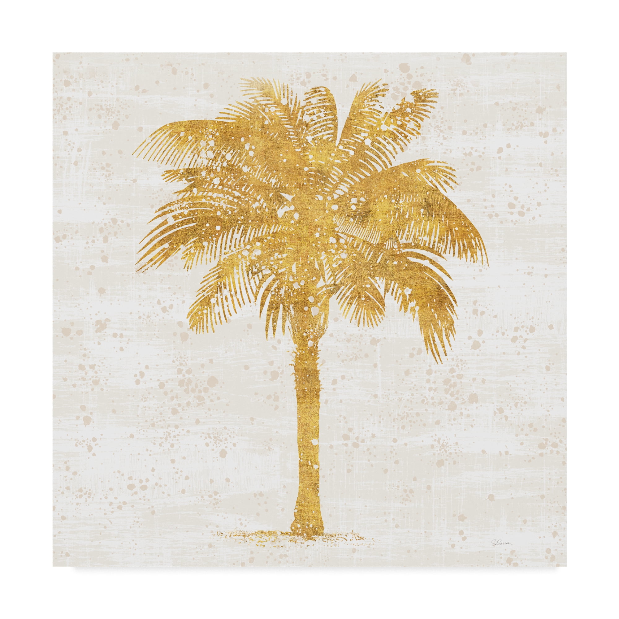 Trademark Fine Art 'Palm Coast II On White' Canvas Art by Sue Schlabach