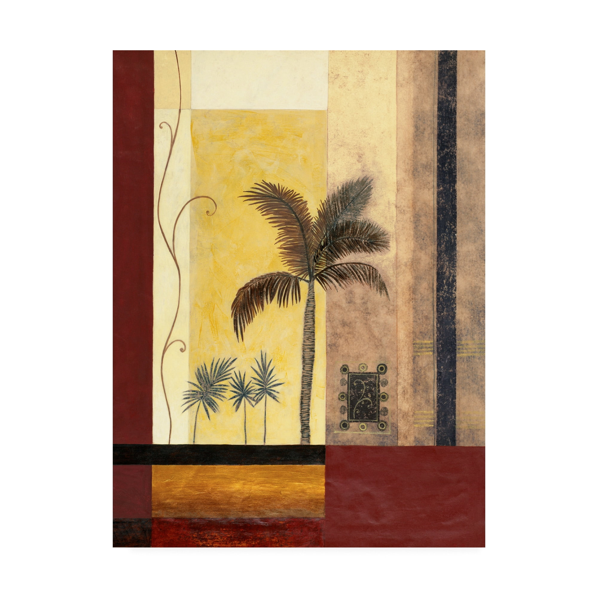 Trademark Fine Art 'Palm Trees With Rectangles' Canvas Art by Pablo Esteban
